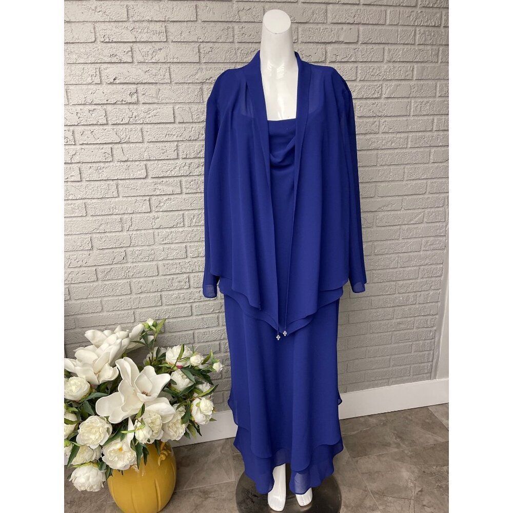 Lavande Women Purple Layered Dress / Duster 2 Pcs Set Size 18